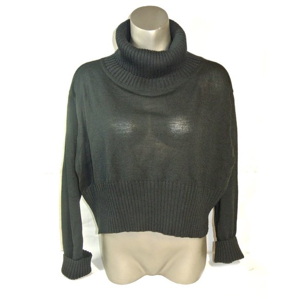 Sarah Pacini Fine Knit Cropped Cowl Neck Sweater - Picture 1 of 6